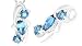 Marquise Round Cut London Blue Topaz Three Stone Pendant Sterling Silver