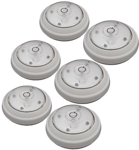 Rite Lite LPL626BX Wireless 5-LED Puck Light, White, 6 Pack