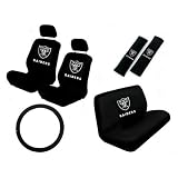 11 Piece NFL Auto Interior Gift Set - Oakland Raiders - A Set of 2 Seat Covers, 1... by A P Products