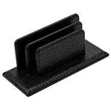 Crocodile /Fx Leather Mail Organizer - BLACK