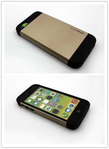 Nine States Bicolour 2 in 1 Gloss Hybrid TPU Plastic Heavy Duty Body Armored Protective Case for Iphone5C,Khaki + Black