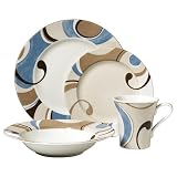 222 Fifth Cirrus Dinnerware Set, Service for 4 by 222 Fifth