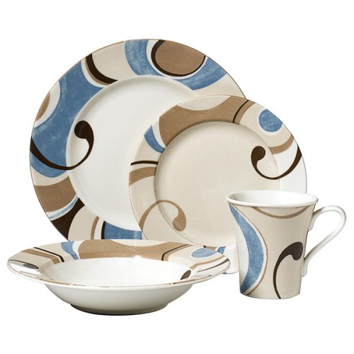 222 Fifth Cirrus Dinnerware Set, Service for 4 by 222 Fifth