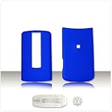 PCMICROSTORE Brand LG VX-8700 VX8700 Rubberize Texture Dark Blue Snap-On Crystal Case Cover with Removable Belt Clip