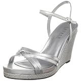 41C9PBRlvcL. SL160  Lauren Ralph Lauren Womens Percy Wedge Sandal,Silver,9.5 M US