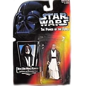 Star Wars Power of the Force Ben Kenobi Red Card Action Figure with Lightsaber and Removable Cloak SHORT SABER