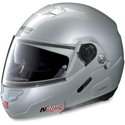 Nolan N90S N-COM Modular Solid Helmet, Salt Silver, Size: Lg, Primary Color: Silver, Helmet Type: Modular Helmets, Helmet Category: Street N905274200071 On Sale