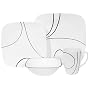 Corelle Square 16-Piece Dinnerware Set, Service for 4, Simple Lines