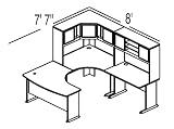 Bush Advantage Beech Configuration 18 - Layout for 8' by 8' Workspace