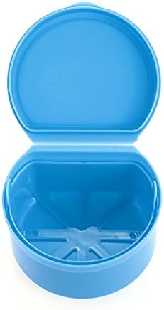 OraTek Dental Denture Storage Case Box Retainer Mouthguard Container Blue