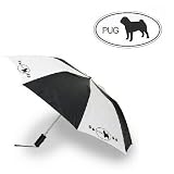 Compact Travel Umbrella featuring the Pug (1.5 X 1.5 X 14 inches)