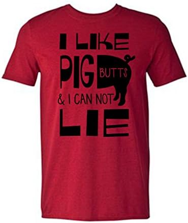 Adorkable Tees I Like Pig Butts And I Can Not Lie, Bacon/Pork Humor Men's T-Shirt XX-Large Heathered Cherry Red