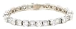 14k White or Yellow Gold Baguette and Round Diamond Tennis Bracelet (10 1/3 cttw, H-I Color, SI1-I2 Clarity), 7"