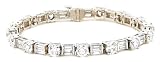 14k Choice of White or Yellow Gold Baguette and Round Diamond Tennis Bracelet (10 1/3 cttw, H-I Color, SI1-I2 Clarity), 7