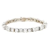 14k Choice of White or Yellow Gold Baguette and Round Diamond Tennis Bracelet (10 1/3 cttw, H-I Color, SI1-I2 Clarity), 7"
