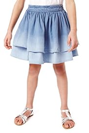 Pure Cotton Adjustable Waist Denim Skirt