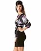 Floral Fusion 3/4 Sleeve V Neck Dress Product Image