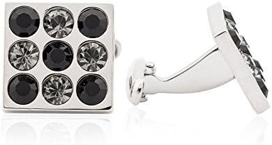 SohoCrystal Cufflinks Bingo Board Black Diamond and Jet