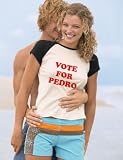 Vote For Pedro Ladies Cap Sleeve Baseball Tee by Anvil
