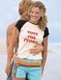 Vote For Pedro Ladies Cap Sleeve Baseball Tee