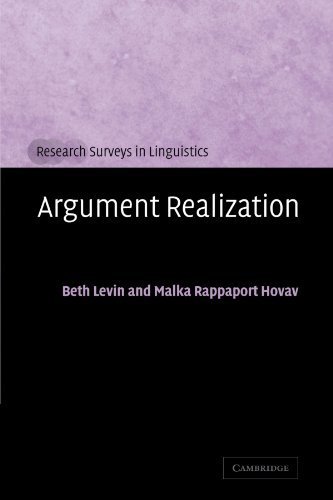 Argument Realization (Research Surveys in Linguistics) by Beth Levin (2005-06-20)