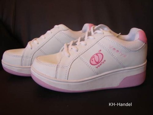 Veelys Schuhe mit Rolle Kinderrollschuhe Weiß Pink Grösse 36
