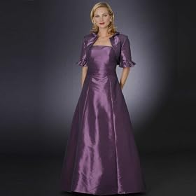 Formal Evening Dress with Short Jacket - Mother of Bride & Groom, Wedding, Party, MOB Gown by Sean Collection (7342) Eggplant