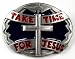 Take Time for Jesus Enamel Pewter Belt Buckle