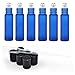 Pack of 6, 10ml, Blue Roll On Bottles With Metal Ball for Essential Oil, Aromatherapy by Mavogel-3ml Dropper Included