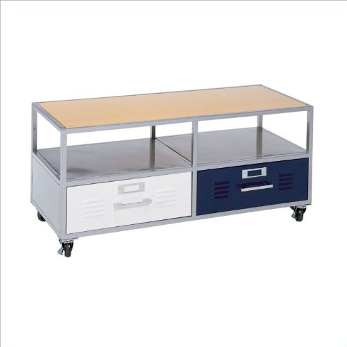 American Furniture Alliance Locker TV Media Cart, Multicolor