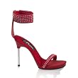 4 1/2 Inch Sexy Prom Shoes With Stiletto Heel And Rhinestones On Ankle Wrap