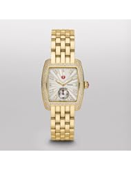 MICHELE Womens MWW02A000564 Urban Mini Analog Display Swiss Quartz Gold Watch