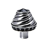 Carpe Diem Hardware 864-9J Cache-Feet Chalice Round Knob with side Crystals Made with Swarovski Crys