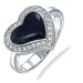 Heart Shape Black Onyx Ring In Sterling Silver In Size 7 (Available In Sizes 5-9)