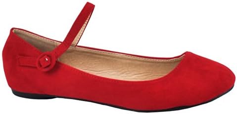 Doby-4 Women Mary Janes Flats Slip On Ballerina Shoes Strap Round Toe Sandals Colors 6 US