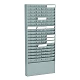 STEELMASTER Steel Time Rack with Adjustable Dividers, 5 Inch Pockets, 13.63 x 30 x 2 Inches, Gray (27018JTRGY)