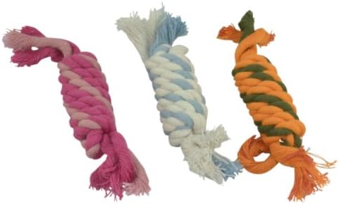 Dogloveit Pet Puppy Cat Dog Toys 3 X Small Rope Bowknot Shape Toy for Pet Dog Cat Chewing Rope Toys for Pet Dog Cat