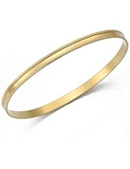 4mm Flat Milgrain Womens Gold Bangle