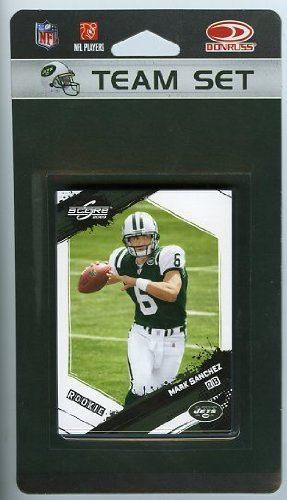 2009 Score New York Jets Complete Team Set of 10 cards including Mark Sanchez Rookie, Shonn Greene Rookie, Kellen Clemens, Leon Washington, Thomas Jones, Jerricho Cotchery and more!