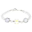 Handmade Faceted Crystal Bracelet With Silver Beads