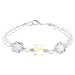 Handmade Crystalline Glass & Silver Bracelet