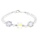 Handmade Faceted Crystal Bracelet With Silver Beads