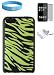 Ipod Touch 2nd and 3rd Generation Glow After Dark Zebra Silicone Skin + Mirror Screen Protector Kit + itouch 2g 3g Wall Charger + Wristband