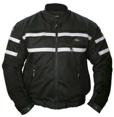 TOUR MASTER / CORTECH BREEZE MOTORCYCLE JACKET BLK/SIL MENS SIZE:MED