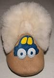 Tibet PLATEAU soft sole infant leather baby shoes BOOTIES with FLEECE blue car
