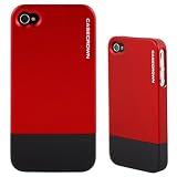 CaseCrown Apple iPhone 4 and 4S Mix Match Polycarbonate Glider Slim Fit Case Combo - Red and Black Obsidian (Fits AT&T, Sprint and Verizon iPhone 4 and 4S)