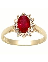 14K Yellow Gold Ruby and Diamond Ring -- LIFETIME WARRANTY