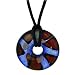 

Red, Gold And Blue Silver Oval Murano Glass Necklace Pendant