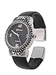 Geneva Platinum Women's Beaded Black Dial Bangle Watch��