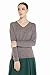 MIUK Women's 100% Cashmere Sweater Basic Slim V-Neck Long Sleeve Pullovers